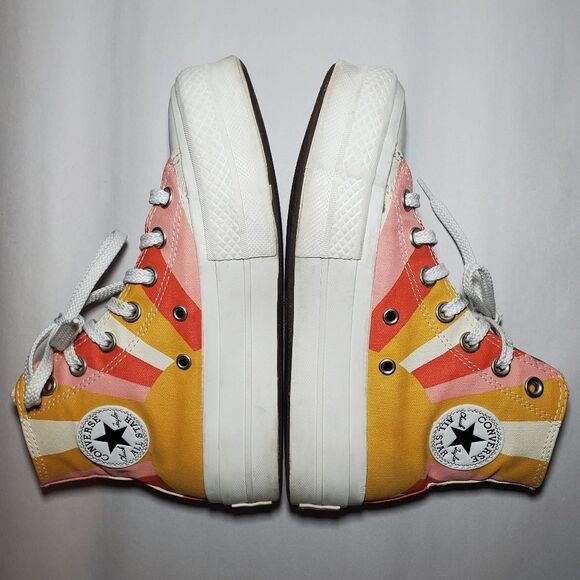 Converse Chuck Taylor Lift Hi Sunshine Sneaker in Orange Size 5 - Picture 8 of 12